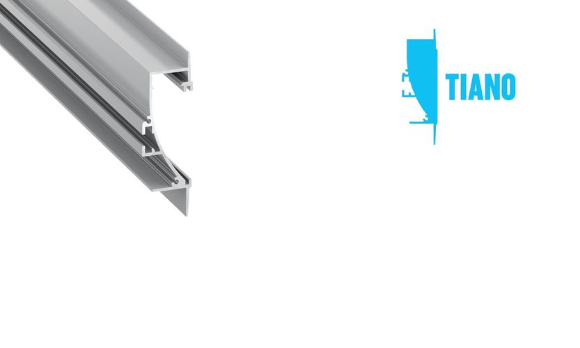 Profilis aliuminis anoduotas LED juostoms įleidžiamas, sieninis, TIANO, 2.02m LUMINES PROF-TIANO-2Ms 5902973367560