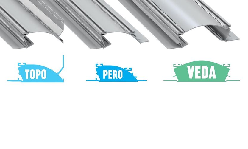 Profilis aliuminis anoduotas LED juostoms įleidžiamas, priglaistomas, TOPO, 2.02m LUMINES PROF-TOPO-2Ms 5902973367713
