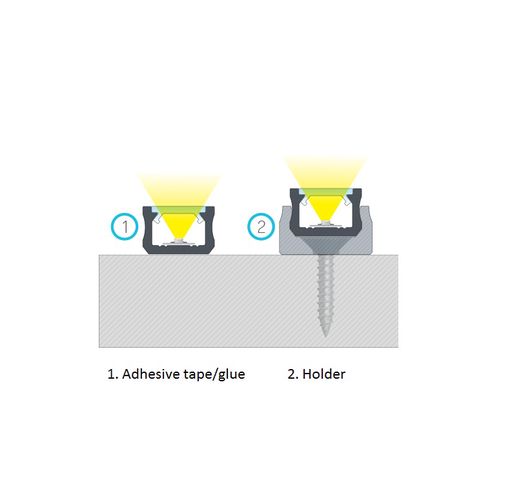 Profilis aliuminis anoduotas LED juostoms SLIM paviršinis, X, 2.02m LUMINES PROF-X-2Ms 5901854773414