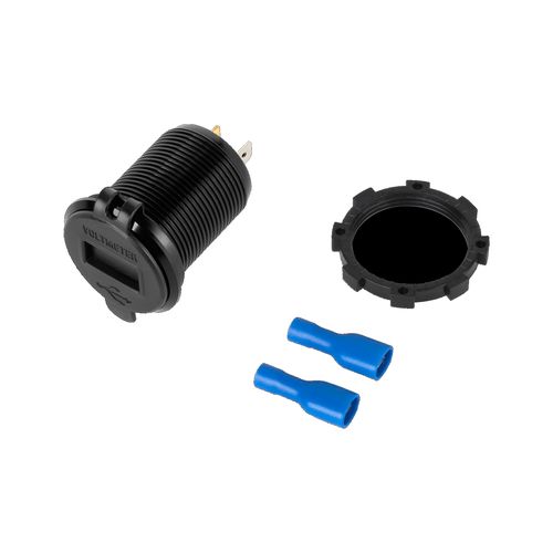 Montuojamas automobilinis įkroviklis 12-24V 2xUSB QC3.0 su įtampos indikacija CHR0004 5901890058889