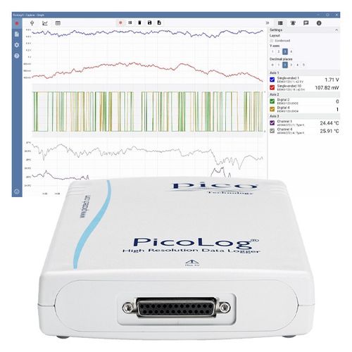 ADC-24 High Accuracy Data Acquisition, 24-bit resolution, ±39 mV to ±2500 mV, 8/16 channels, Pico Technology PP309