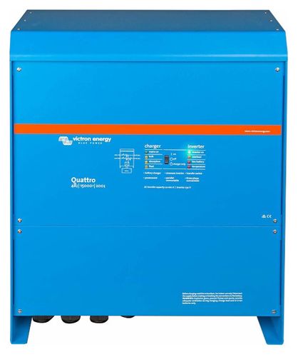 Įtampos keitiklis - įkroviklis Quattro 48Vdc/230Vac 15000VA 12000W su sinusine išėjimo įtampa, VE.Bus, Victron Energy QUA483150000