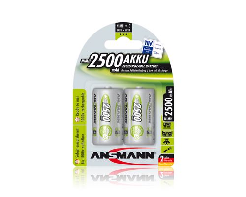 Akumuliatorius R14 (C) 1.2V 2500mAh Ni-Mh ANSMANN (2vnt blisteryje) R14/2500/ANS-BL2