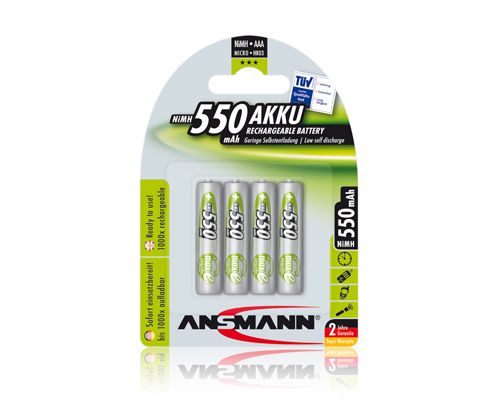 Akumuliatorius R3 (AAA) 1.2V 550mAh Ni-Mh ANSMANN (4vnt pakuotėje) R3/550/ANS-BL4 4013674030774