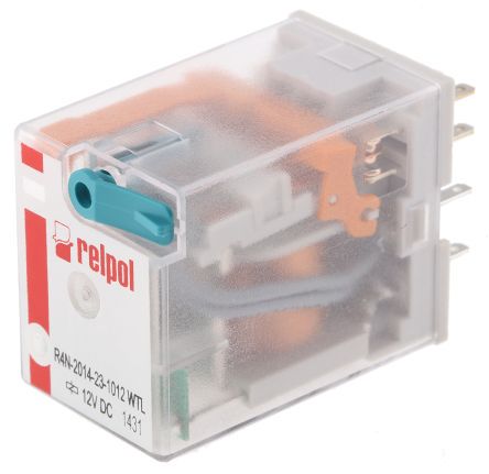 Relė 12VDC; 6A; 4PDT; 160Ω; RELPOL R4N-2014-23-1012-WT