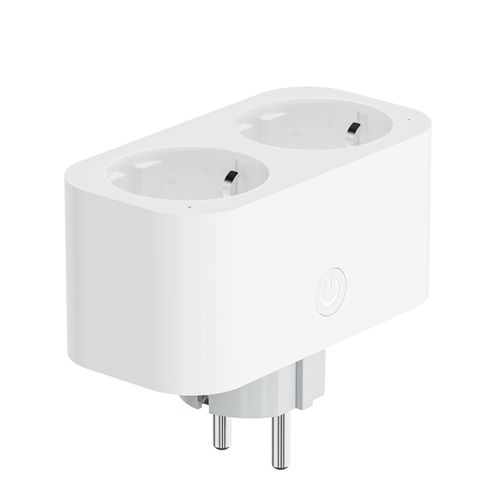 Smart dual socket Wi-Fi, 3680W, IP20, energy monitoring and timer, white, WOOX R6153 8435606735667