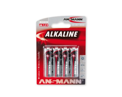 Alkaline batteries LR6 (AA) 1.5V 2800mAh ANSMANN (4vnt blister) R6A/ANS-BL4 4013674005529