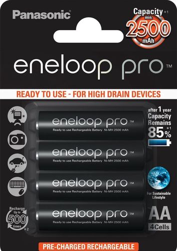 Akumuliatorius R6 (AA) 1.2V 2500mAh Ni-Mh SANYO / Panasonic eneloop pro (4vnt pakuotėje) R6/2500/SANYO-BL4 5410853052579