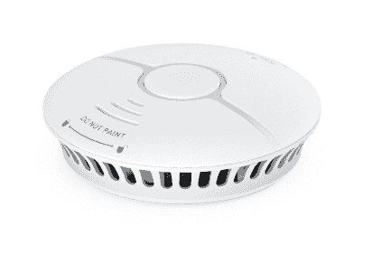 Smart ZigBee indoor wireless smoke alarm single unit with siren, 2 x AAA, white, WOOX R7049 8435606701273