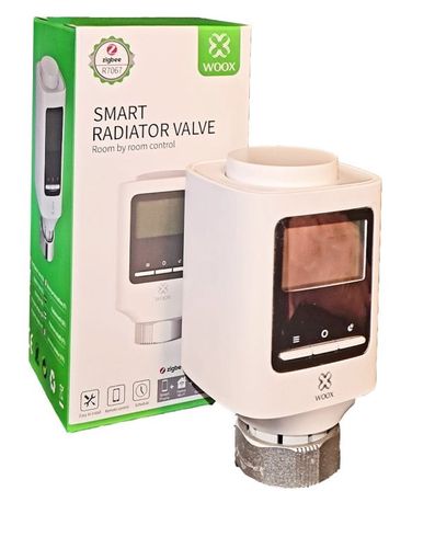 Išmanusis ZigBee TUYA termostatas radiatoriui su LCD, valdomas programėle, WOOX R7067-single 8435606701761