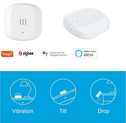 Smart vibration sensor, CR2032, ZigBee, TUYA / Smart Life R7081 8435606721080