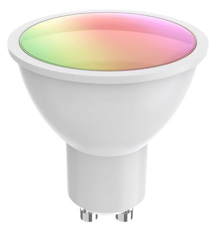 Lemputė LED GU10, 230V, 5.5W, 400lm, 2700K - 6500K, CCT, RGB, išmanioji Wi-Fi, valdoma programėle, TUYA, WOOX R9076 8435606703574