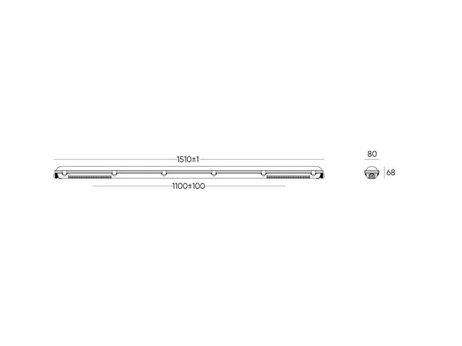 Светодиодная линейка PRIME Влагозащищенный светильник RANGER 25-55W 4000K 9900lm 1510mm 210226 5905378210226