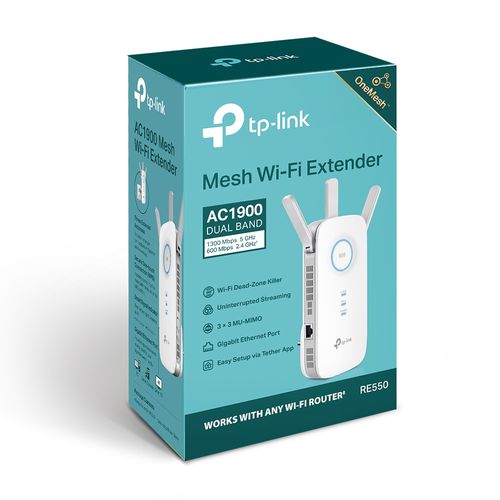 Wi-Fi kartotuvas 2.4GHz 600Mb/s + 5GHz 1300Mb/s su RJ45 Gigabit lizdu RE550 6935364072469