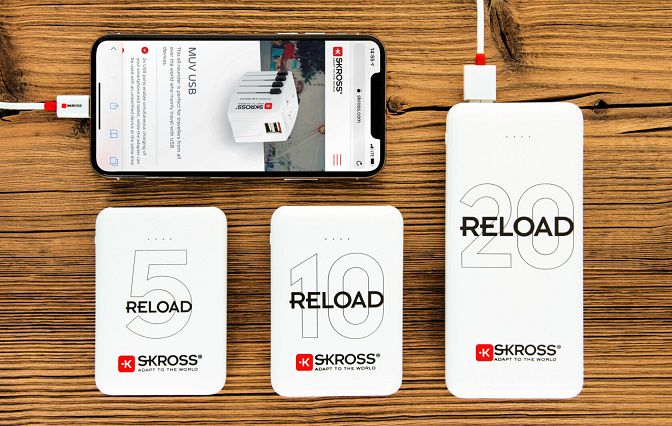 LiPo Powerbank 5000mAH 12W 2xUSB белый с кабелем microUSB SKROSS RELOAD5 7640166322092