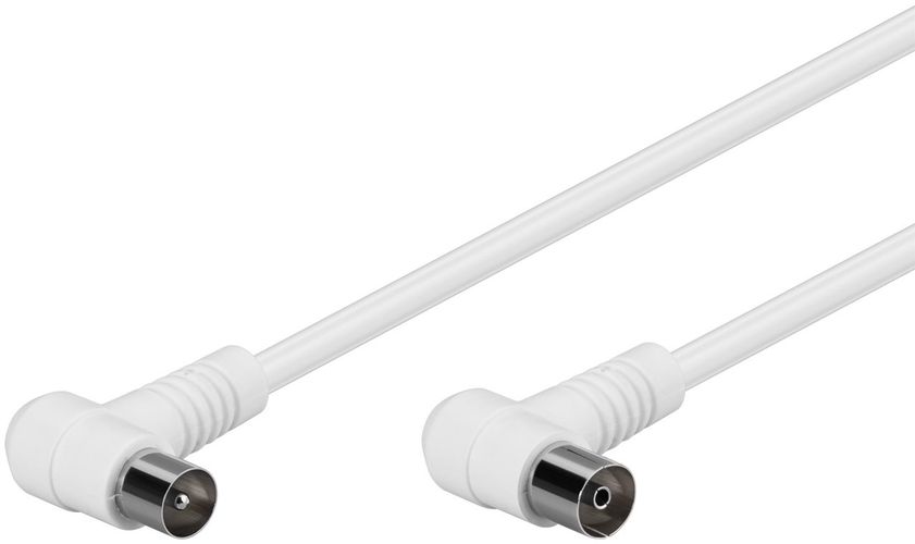 Coaxial antenna cable 1.5m coax.male - female angled , white RF-15/KK 4037819003843; 4040849115202; 4040849673535