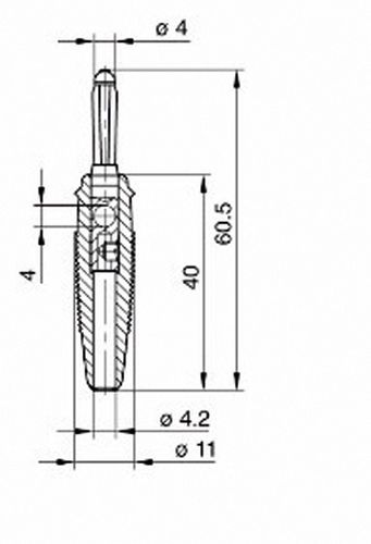 Kištukas bananinis 4 mm, 60V, 30A, prisukamas varžtu, raudonas BULA 20K HIRSCHMANN CO/RH-BULA20KR 5410329306892