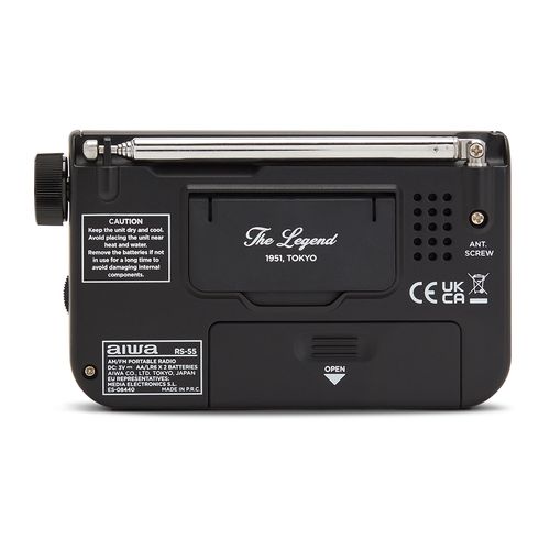Radijo imtuvas FM/AM su 3.5mm lizdu, juodas RS-55/BK 8435256897883