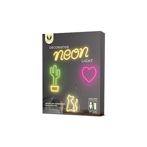 LED NEON dekoracija KATĖ, šiltai balta, 5V USB/3xAA RTV100209 5900495949356