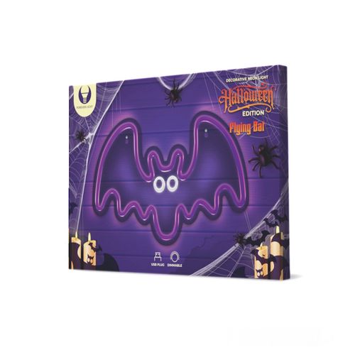 LED NEON dekoracija FLYING BAT, violetinė, 5V USB/3xAA RTV100281 5900495064134