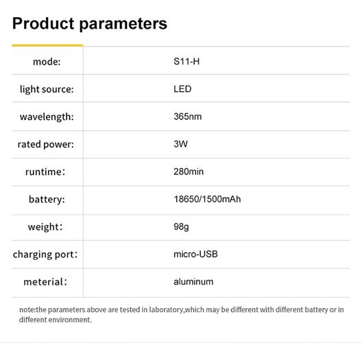 Žibintuvėlis S11-H, ultravioletinė šviesa UV 365NM, Įkraunamas USB, Superfire S11-H 6956362911550