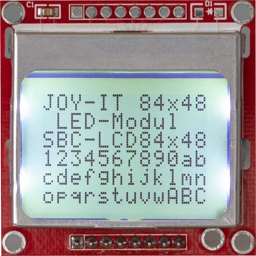 LCD ekranas 84x48 (SPI) (Nokia 5110) JOY-IT SBC-LCD84x48 4250236813233