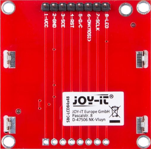 LCD ekranas 84x48 (SPI) (Nokia 5110) JOY-IT SBC-LCD84x48 4250236813233