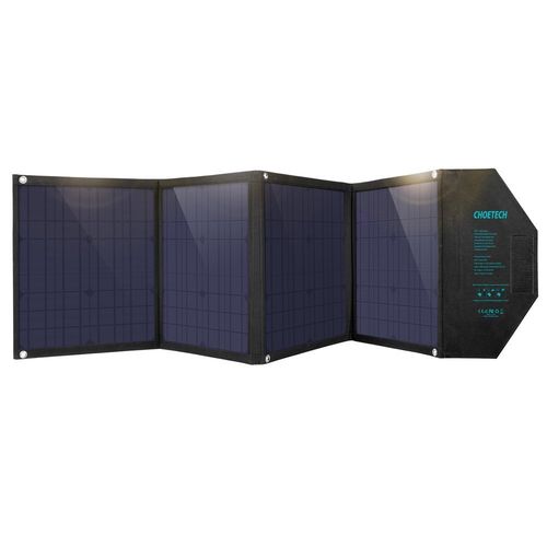 Kelioninė saulės baterija 80W, USB Type C (maitinimas) / 2x USB (greitasis įkrovimas / 2,4A), 158x41cm, Choetech SC007 6971824975659