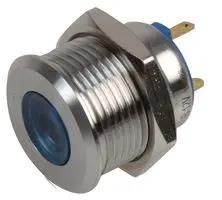LED INDICATOR, 19MM FLAT BLUE 12V BR/ST RJS01-19I-170P-B-BS-12V-67J