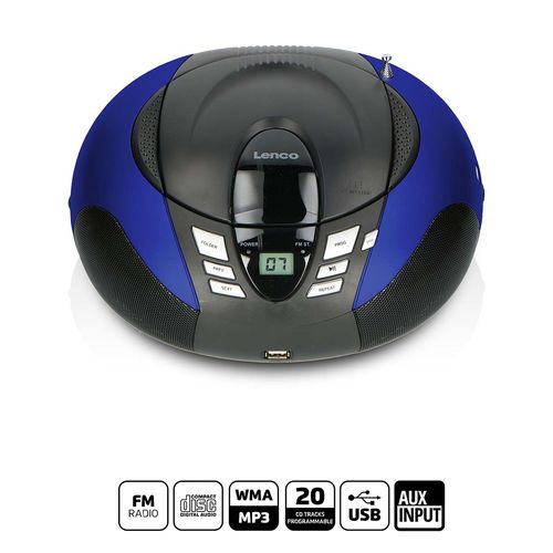 SCD-37 USB Blue Portable FM Radio CD and USB player Blue SCD-37 USBBLUE 8711902023609