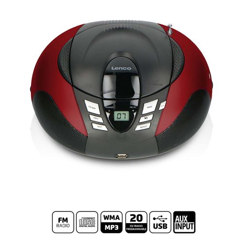 SCD-37 USB Red Portable FM Radio CD and USB player Red SCD-37 USB RED