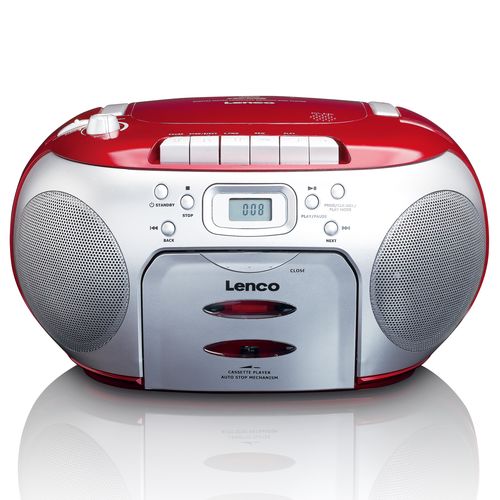Portable FM Radio CD Cassette player Red SCD-420RD 8711902035091