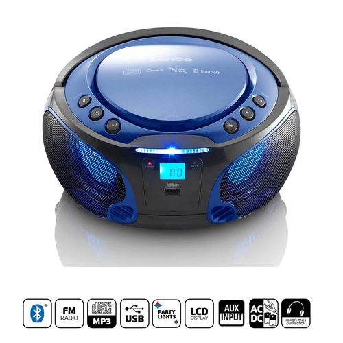 SCD-550BU Portable FM Radio CD/MP3/USB/Bluetooth® player with LED lighting Blue SCD-550BU 8711902034933