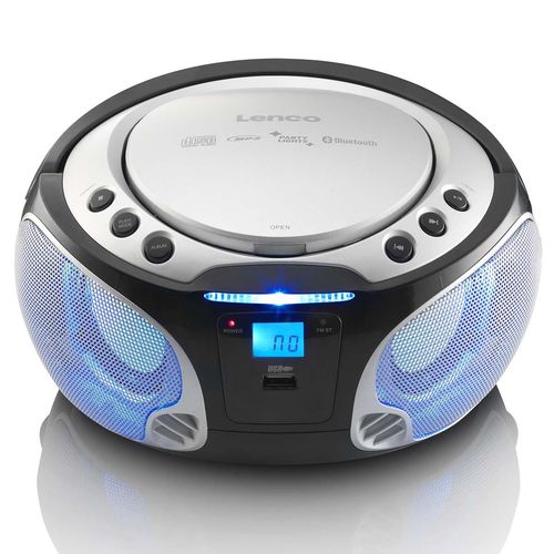 SCD-550SI Portable FM Radio CD/MP3/USB/Bluetooth® player with LED lighting Silver SCD-550SI 8711902034896