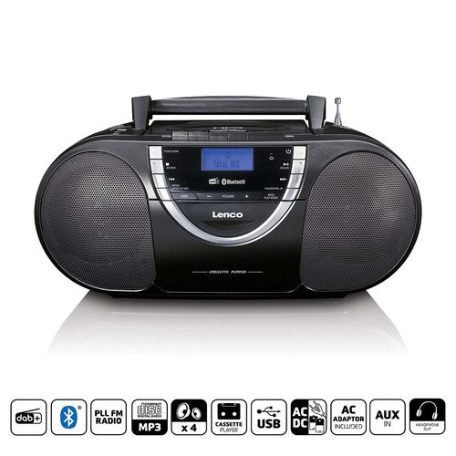 Portable DAB+ and FM Radio with CD Cassette and Bluetooth® Black SCD-6900BK 8711902065111