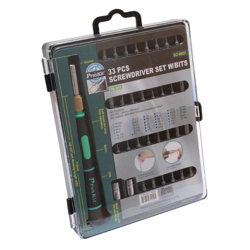 Atsuktuvas su keičiamais antgaliais (32 vnt), Pro'sKit SD-9803 4710810390425