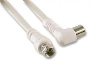 COAX SKT R/A TO F MALE W 1M JR9088/1M WHITE-ROHS