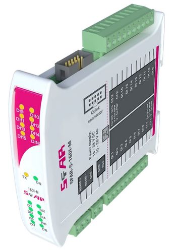 SFAR Industrial Expansion Module, Modbus RTU/ASCII, 16 DI, PNP/NPN type, 12-24 V DC, internal FRAM memory for data storage, 10-38 VDC; 10-28 VAC SFAR-S-16DI-M