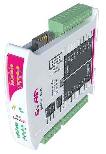 SFAR pramoninis išplėtimo modulis, Modbus RTU/ASCII - 16 DI, PNP или NPN tipo. 10-38 В ПОСТОЯННОГО ТОКА; 10-28 В ПЕРЕМЕННОГО ТОКА SFAR-S-16DI