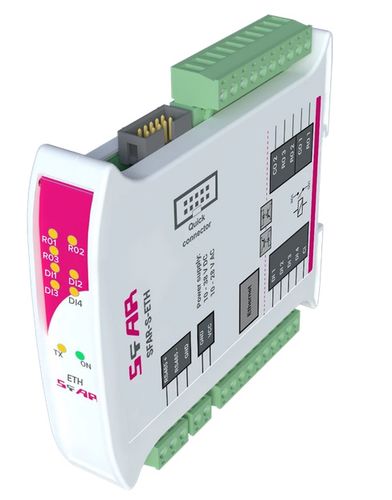 Sąsaja iš Modbus TCP į Modbus RTU/ASCII, 1xETH, 1xRS485, 4DI, PNP/NPN tipas, 3xDO (rėlės) (NO max. 3A 30VDC, 3A 230VAC) 10-38 VDC; 10-28 VAC SFAR-S-ETH