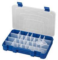 STORAGE BOX, 1-20ADJ COMPART, CLEAR/BLUE 195.303