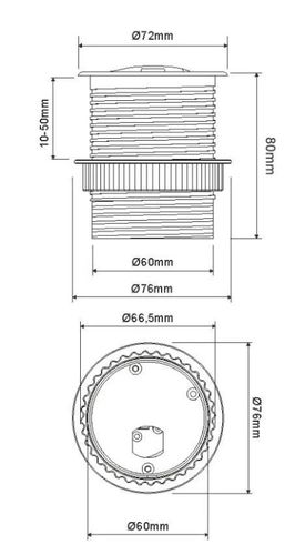 SINGLE BOX алюминий, 1x Schuko 1x USB SINGLEBOX-1G1U-DE-01 5900652140954