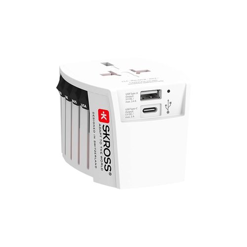 Travel Adapter Innovative 2-pole with integrated Dual USB Charger (1x USB C & 1 x USB) SKR1302962 7640166323709
