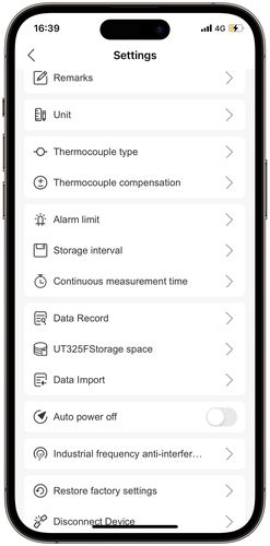 4-Channel thermometer -200.0°C~1372°C: Type-K; 7 types of thermocouples supported;APP and PC software;72000 groups;  UT325F 6935750532553