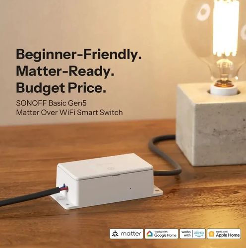 Išmani Wi-Fi relė BASIC GEN5, Matter over Wi-Fi 1 kanalo, 230V 10A, SONOFF-BASIC-GEN5 6920075772777