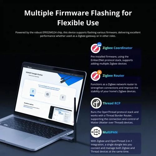 Išmanių namų tinklo adapteris Dongle PLUS MG24 Zigbee/Thread MQTT SONOFF-DONGLE-PMG24 6920075743364