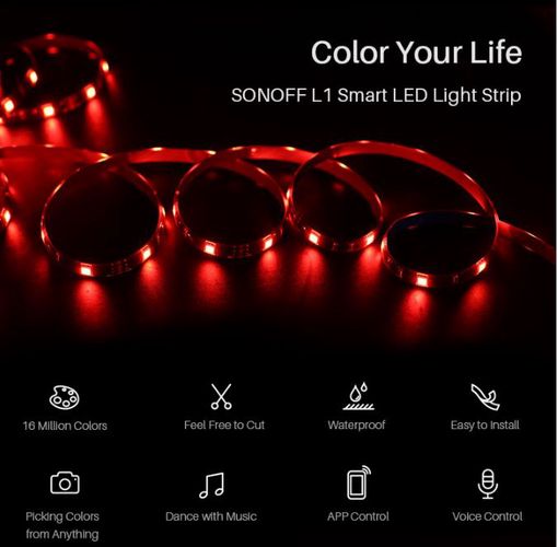 LED strip set with SONOFF Wi-Fi controller and power supply, RGB, 2m, 14W SONOFF-RGB-2M 6920075770070