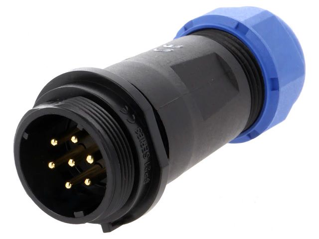 Socket, male, for cable SP21 7p. external thread WEIPU SP2111/P7