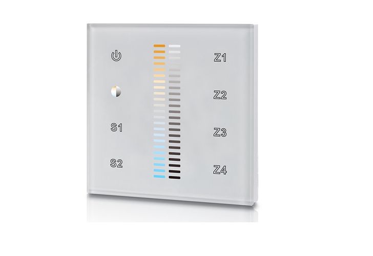 DALI valdymo panelė, 4 grupių, jautri lietimui, CCT spalvos reguliavimo DT6, Sunricher SR-2300TS-CCT
