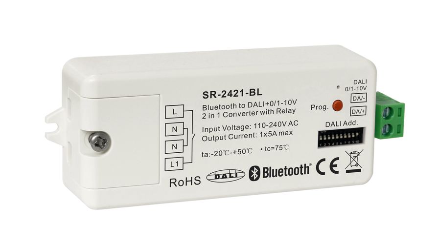Apšvietimo valdymo signalo keitiklis Bluetooth TUYA - DALI/0-10V, Sunricher SR-2421-BL-TY